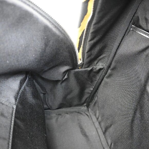 Saint Laurent Logo Zebra Backpack Bag Canvas Leather Yellow Black 85RL233 - Picture 10 of 16